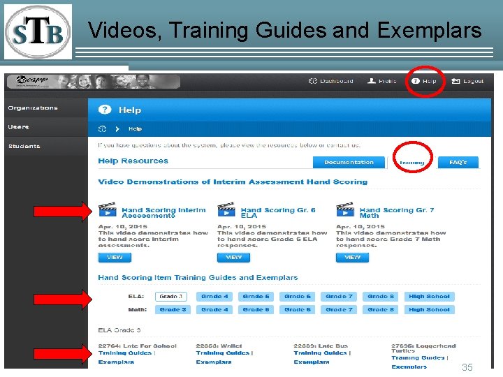 Videos, Training Guides and Exemplars 35 