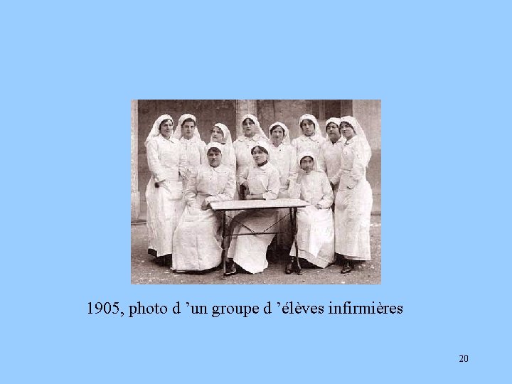 1905, photo d ’un groupe d ’élèves infirmières 20 
