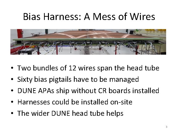 Bias Harness: A Mess of Wires • • • Two bundles of 12 wires
