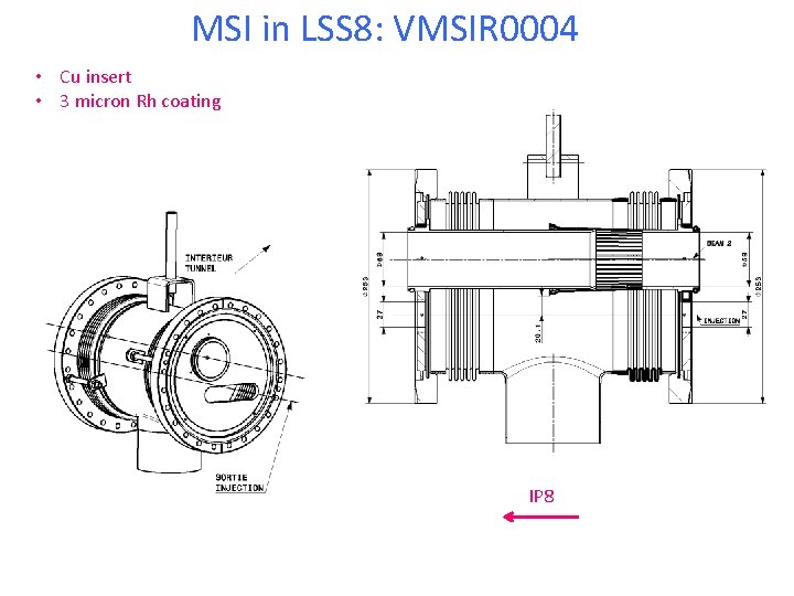 MSI in LSS 8: VMSIR 0004 • Cu insert • 3 micron Rh coating