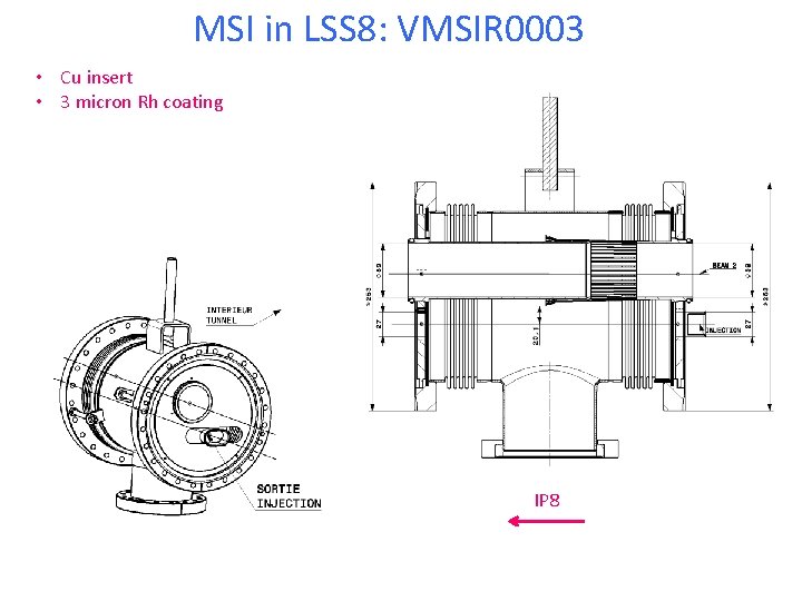 MSI in LSS 8: VMSIR 0003 • Cu insert • 3 micron Rh coating