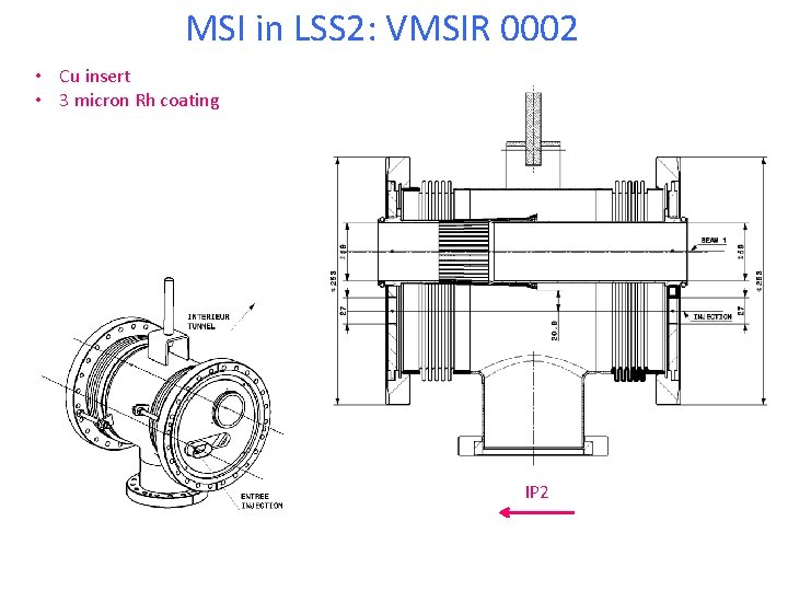 MSI in LSS 2: VMSIR 0002 • Cu insert • 3 micron Rh coating