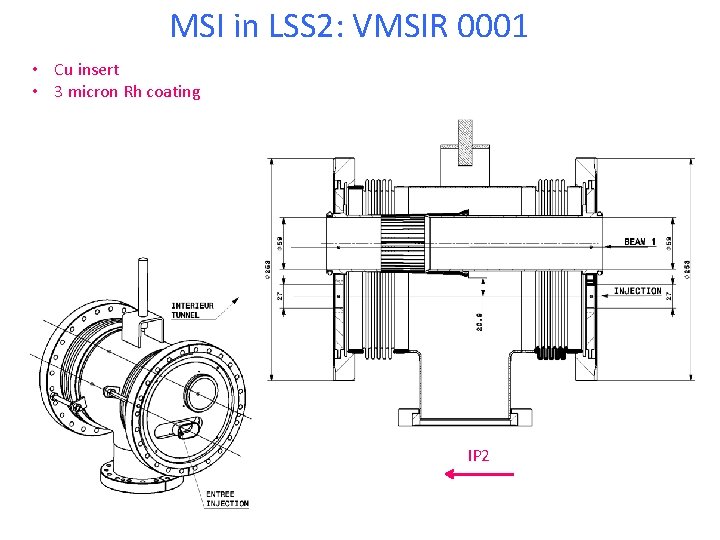 MSI in LSS 2: VMSIR 0001 • Cu insert • 3 micron Rh coating