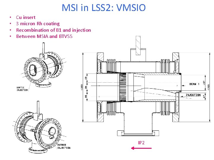  • • MSI in LSS 2: VMSIO Cu insert 3 micron Rh coating