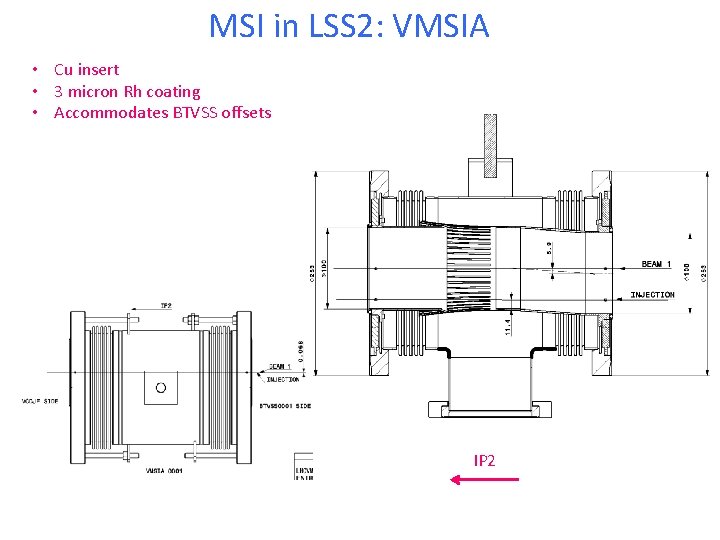 MSI in LSS 2: VMSIA • Cu insert • 3 micron Rh coating •