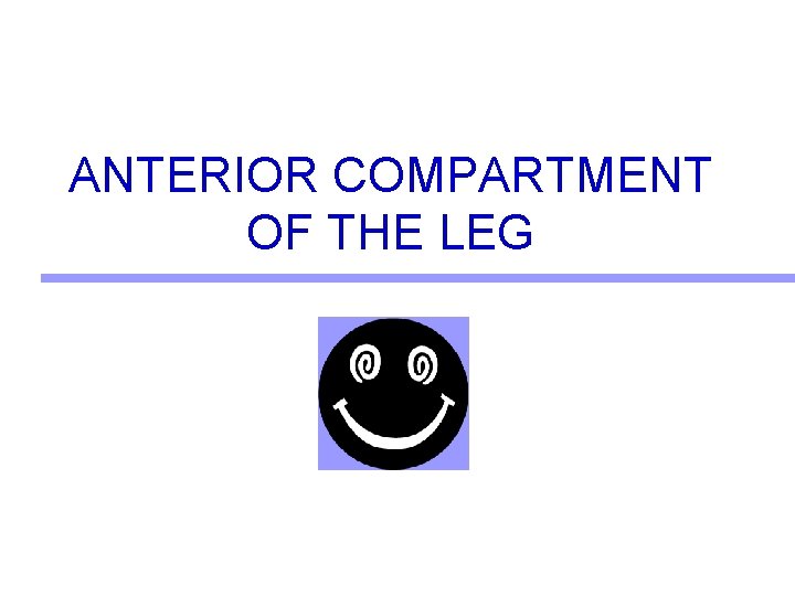 ANTERIOR COMPARTMENT OF THE LEG 