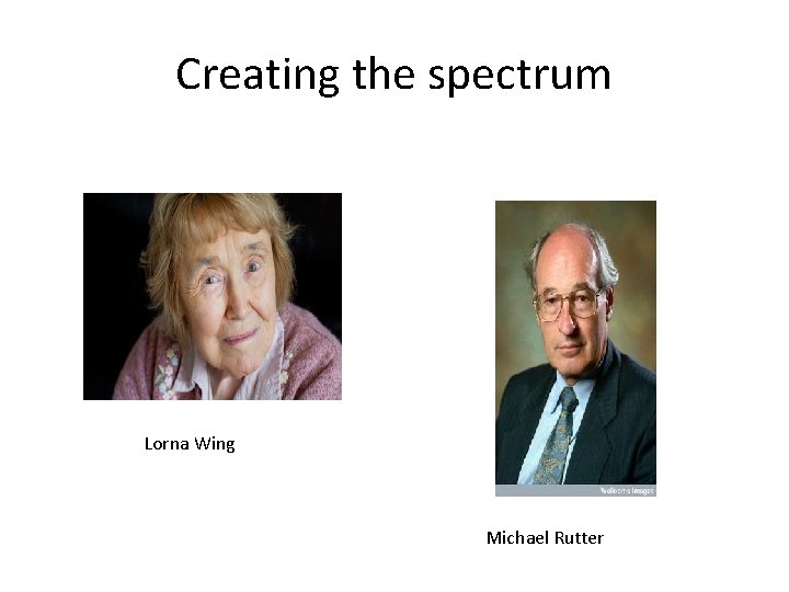 Creating the spectrum Lorna Wing Michael Rutter 