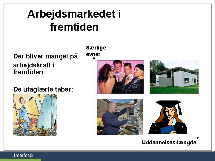 Arbejdsmarkedet i fremtiden Der bliver mangel på arbejdskraft i fremtiden Særlige evner De ufaglærte