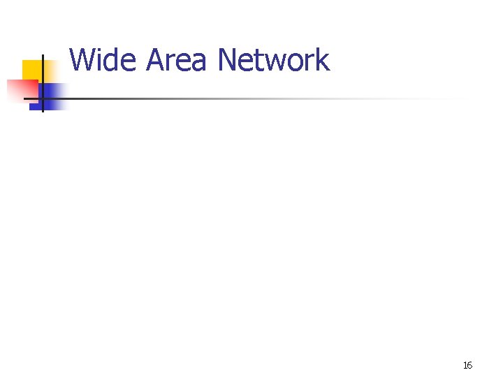 Wide Area Network 16 