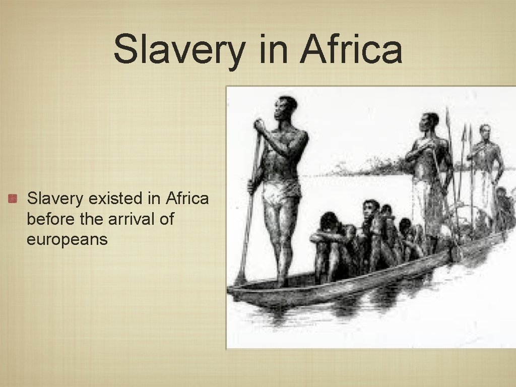 Slavery in Africa Slavery existed in Africa before the arrival of europeans 