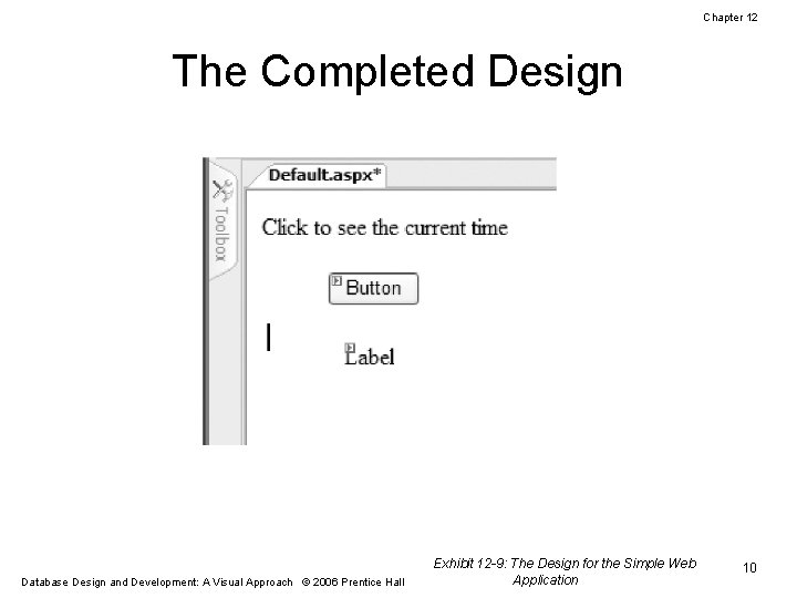 Chapter 12 The Completed Design Database Design and Development: A Visual Approach © 2006