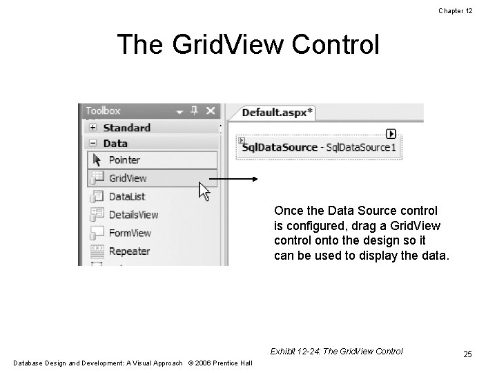 Chapter 12 The Grid. View Control Once the Data Source control is configured, drag