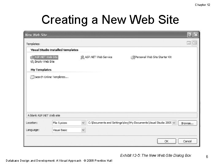 Chapter 12 Creating a New Web Site Exhibit 12 -5: The New Web Site