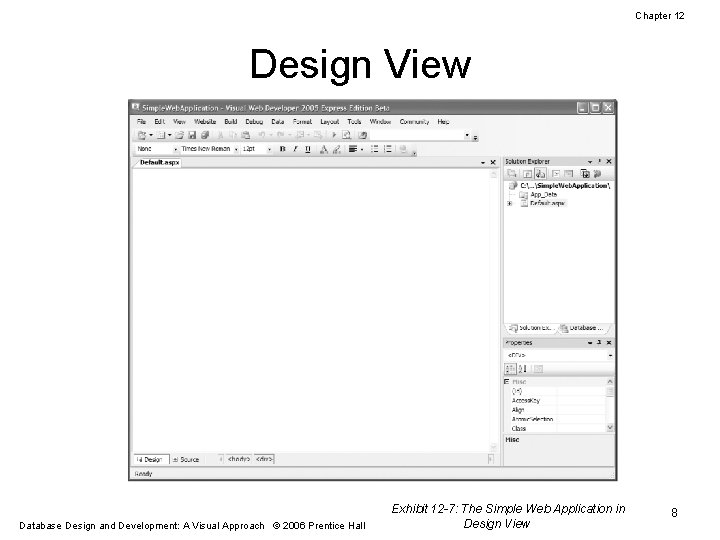 Chapter 12 Design View Database Design and Development: A Visual Approach © 2006 Prentice
