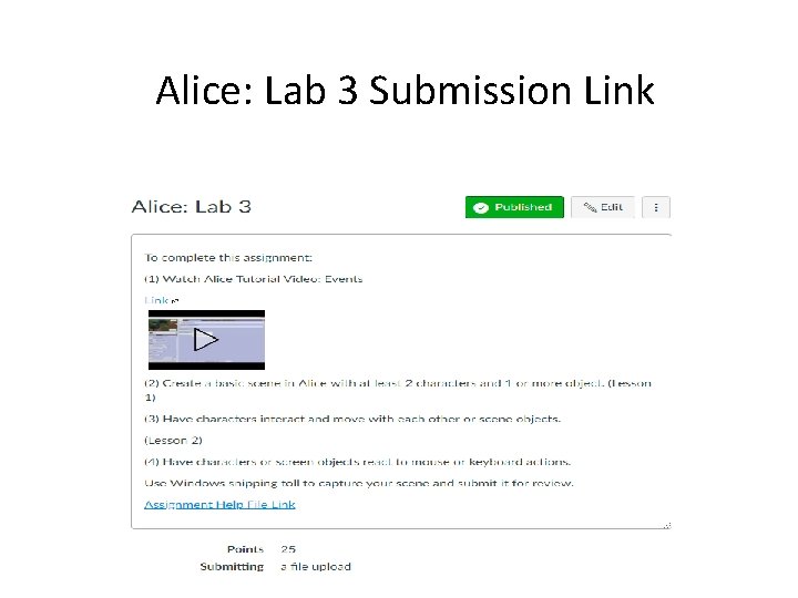 Alice: Lab 3 Submission Link Alice: Lab 3 Submission Link
