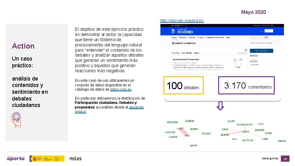 Mayo 2020 http: //decide. madrid. es Action Un caso práctico: análisis de contenidos y