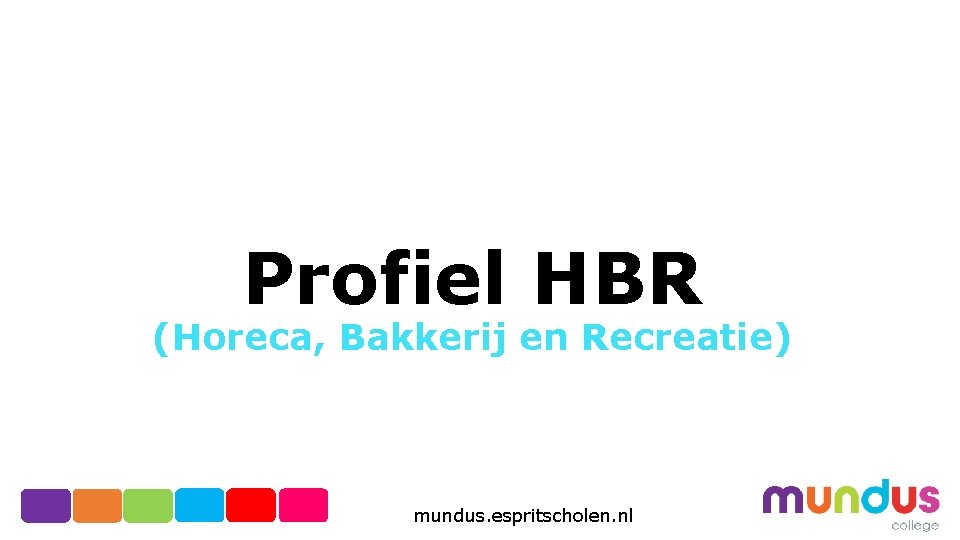 Profiel HBR (Horeca, Bakkerij en Recreatie) mundus. espritscholen. nl 
