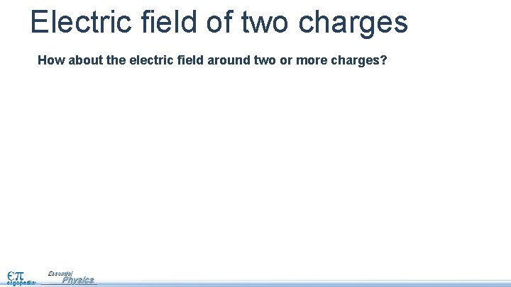 Electric field of two charges How about the electric field around two or more