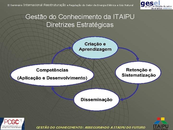 II Seminário Internacional: Reestruturação e Regulação do Setor de Energia Elétrica e Gás Natural