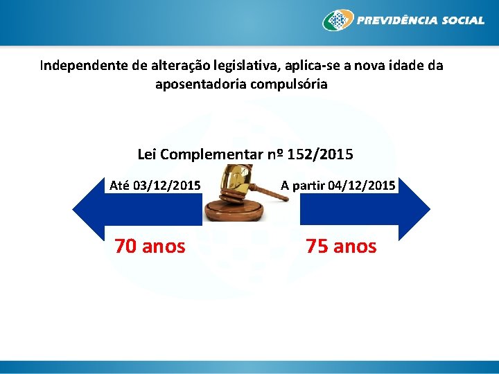 Independente de alteração legislativa, aplica-se a nova idade da aposentadoria compulsória Lei Complementar nº