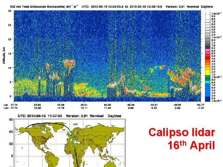 Calipso lidar 16 th April 