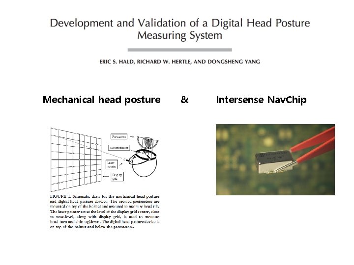 Mechanical head posture & Intersense Nav. Chip 