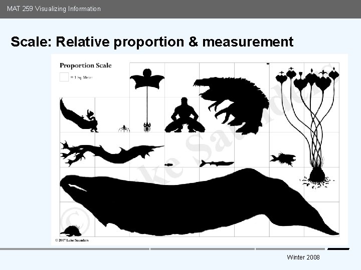 MAT 259 Visualizing Information Scale: Relative proportion & measurement Media Arts and Technology Graduate