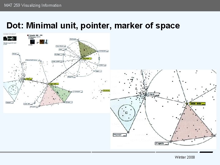 MAT 259 Visualizing Information Dot: Minimal unit, pointer, marker of space Media Arts and