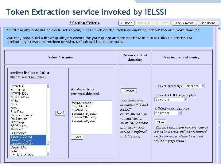Token Extraction service invoked by i. ELSSI Qizhi Zhang, Software and Computing Week, 4