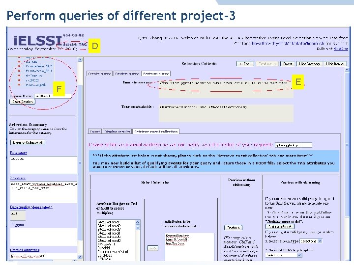 Perform queries of different project-3 D F Qizhi Zhang, Software and Computing Week, 4