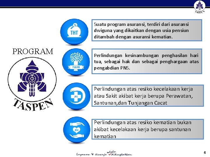 Suatu program asuransi, terdiri dari asuransi dwiguna yang dikaitkan dengan usia pensiun ditambah dengan