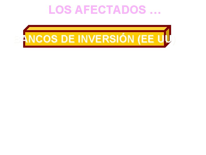 LOS AFECTADOS … BANCOS DE INVERSIÓN (EE UU) 