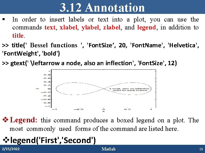 3. 12 Annotation § In order to insert labels or text into a plot, 3. 12 Annotation § In order to insert labels or text into a plot,