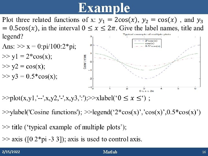 Example • 2/15/2022 Matlab 16 Example • 2/15/2022 Matlab 16