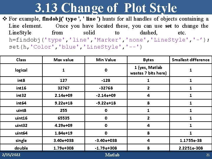 3. 13 Change of Plot Style v For example, findobj(' type ', ' line 3. 13 Change of Plot Style v For example, findobj(' type ', ' line