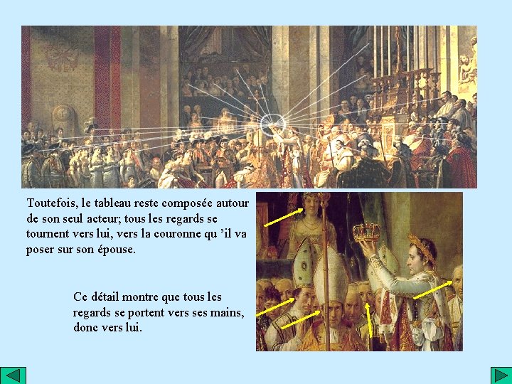 Toutefois, le tableau reste composée autour de son seul acteur; tous les regards se