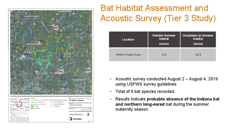 Bat Habitat Assessment and Acoustic Survey (Tier 3 Study) Location Within Project Area Suitable