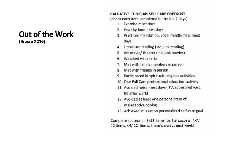 Out of the Work (Bruera 2016) 