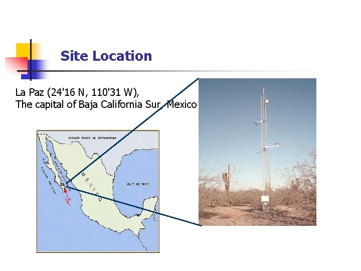 Site Location La Paz (24'16 N, 110'31 W), The capital of Baja California Sur,