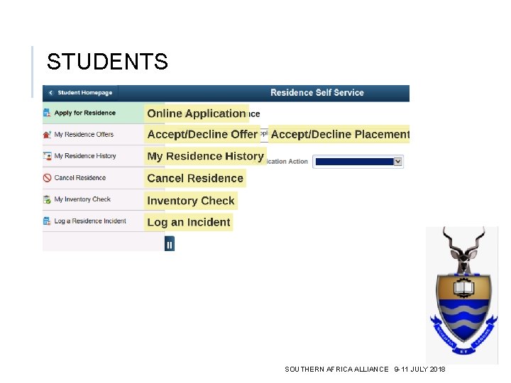 STUDENTS SOUTHERN AFRICA ALLIANCE 9 -11 JULY 2018 
