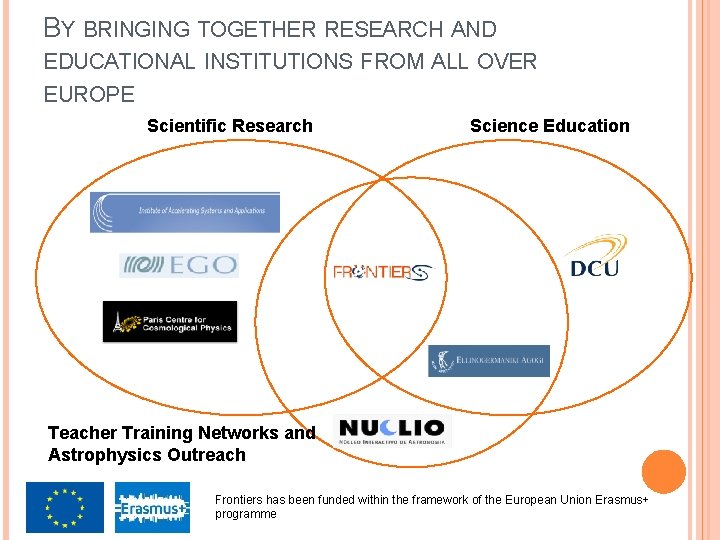 BY BRINGING TOGETHER RESEARCH AND EDUCATIONAL INSTITUTIONS FROM ALL OVER EUROPE Scientific Research Science