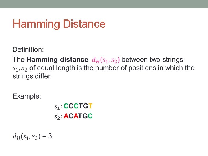 Hamming Distance • 
