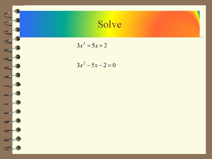 Solve Solve