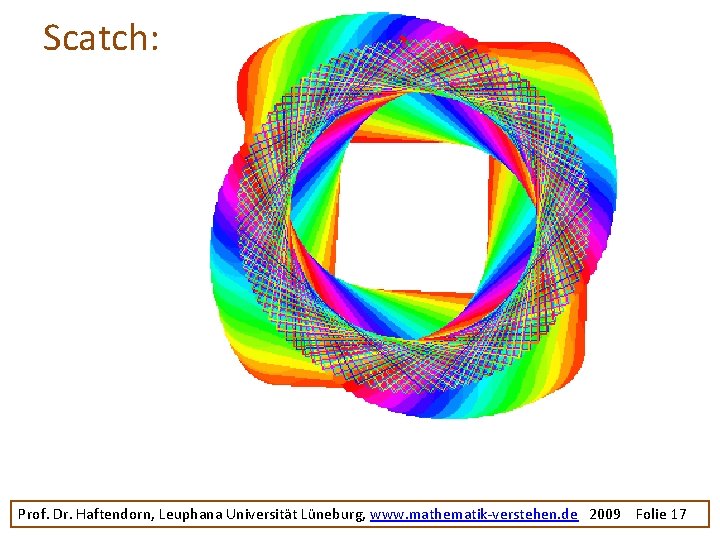 Scatch: Prof. Dr. Haftendorn, Leuphana Universität Lüneburg, www. mathematik-verstehen. de 2009 Folie 17 
