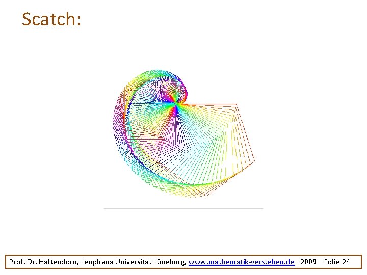 Scatch: Prof. Dr. Haftendorn, Leuphana Universität Lüneburg, www. mathematik-verstehen. de 2009 Folie 24 