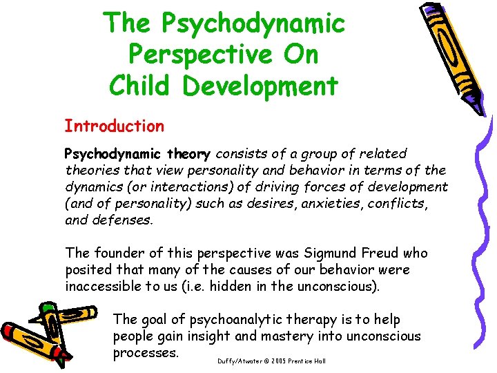 The Psychodynamic Perspective On Child Development Introduction Psychodynamic theory consists of a group of