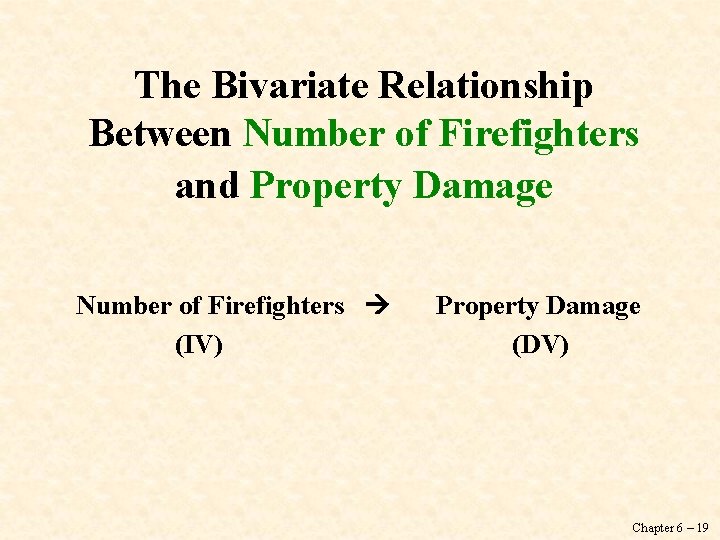 The Bivariate Relationship Between Number of Firefighters and Property Damage Number of Firefighters (IV)