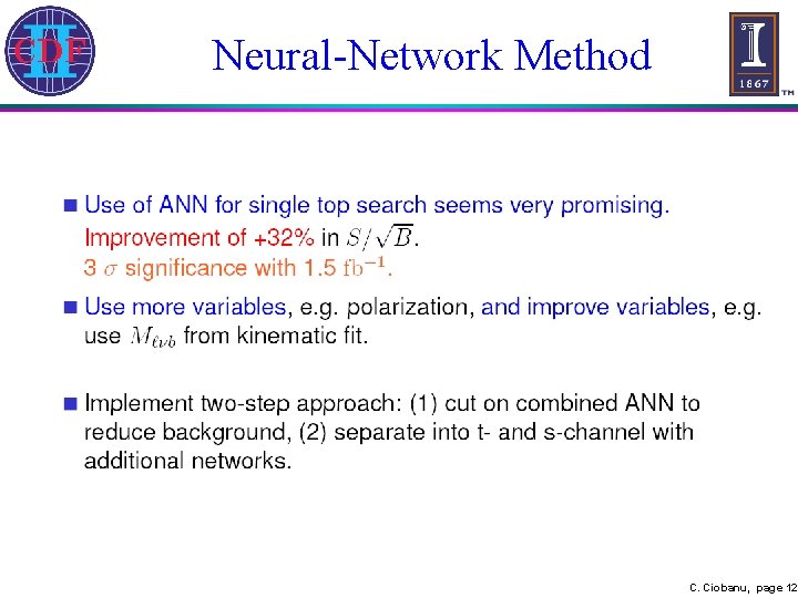 Neural-Network Method C. Ciobanu, page 12 
