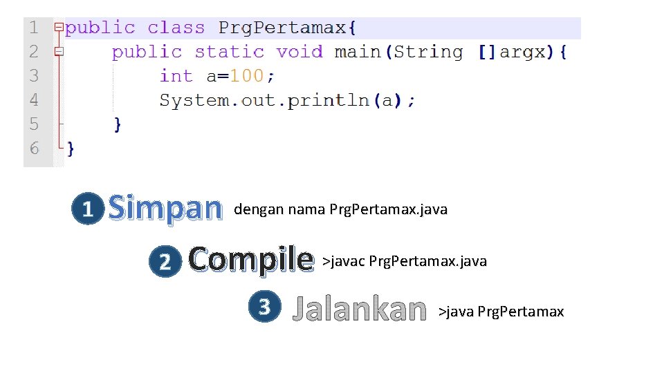 1 Simpan dengan nama Prg. Pertamax. java 2 Compile >javac Prg. Pertamax. java 3