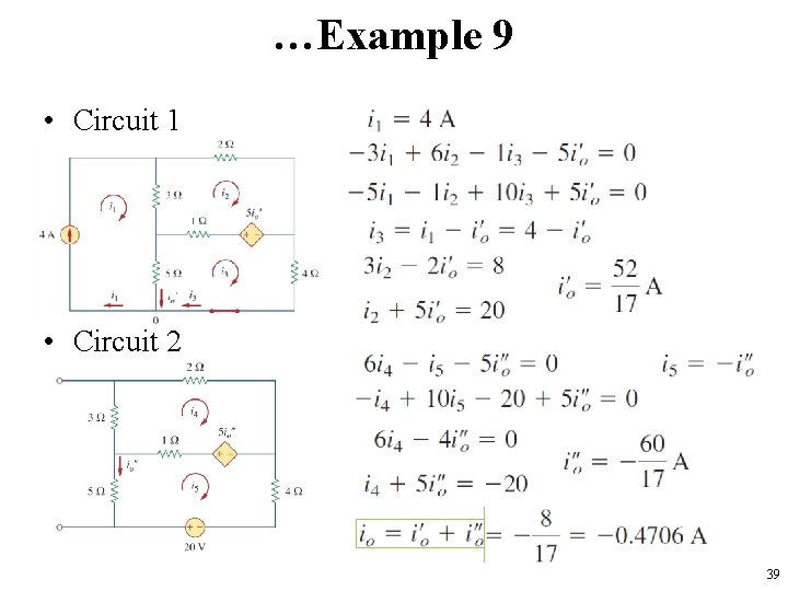 …Example 9 • Circuit 1 • Circuit 2 39 